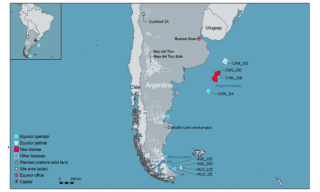 Equinor y YPF amplían exploración costafuera Argentina