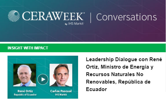 Diálogo con René Ortíz, Ministro de Energía de Ecuador