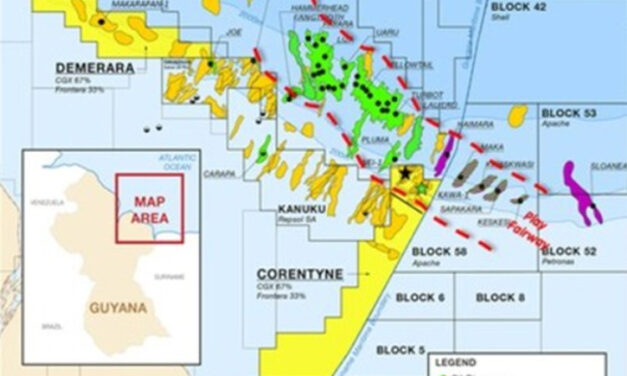 El pozo Wei-1 de CGX descubre petróleo en aguas someras de Guyana