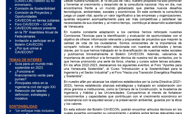 Boletín CAVECON | Edición Mayo – Agosto de 2023