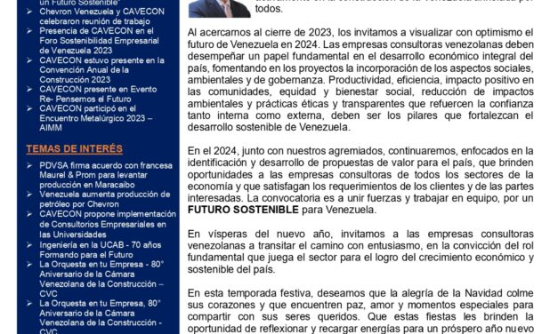 Boletín CAVECON | Septiembre – Diciembre de 2023